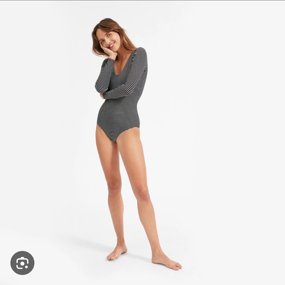 Everlane Striped Long Sleeve Bodysuit